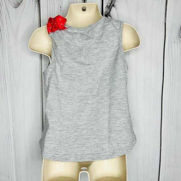 Disney Minnie Girls Tank 6/6X Small Sequined & Bow Gray Tank Top - Picture 6 of 6
